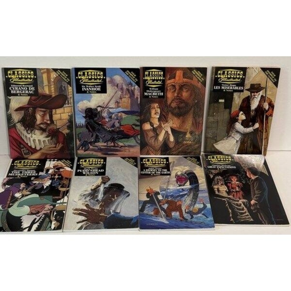 Classics Illustrated Comics Lot of 8 Study Guide Notes Acclaim Books